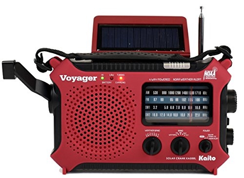 Kaito KA500L 4-Way Powered Emergency AM/FM/SW NOAA Weather Alert Radio with Solar