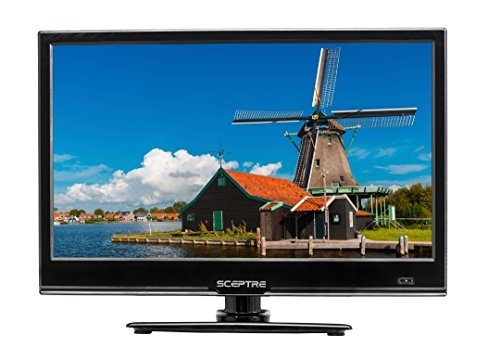 Sceptre E165BV-SS Slim 16″ 720p LED HDTV HDMI USB VGA, DC 12V