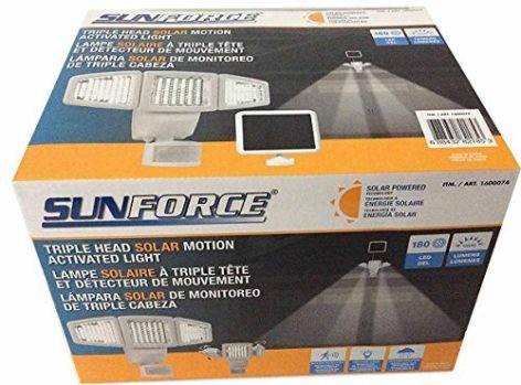 Sunforce Solar Triple Head Motion Activated Security Light 1500 Lumens