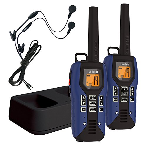 Uniden GMR5095-2CKHS Submersible Two Way Radio with Charger and Headset, Blue